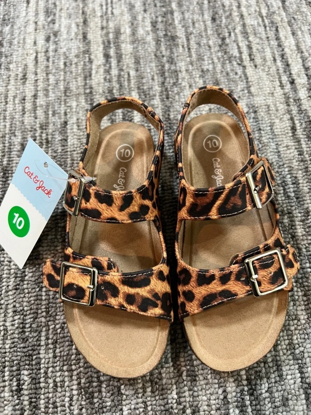Cat & Jack Leopard Print Adjustable Buckle Sandals Various Size